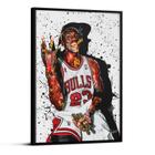 Quadro Grafite Lenda Do Basquete Michael Chicago Bulls 50x70cm