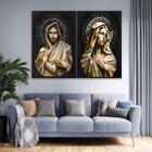 Quadro Grande Decorativo Jesus Nossa Senhora Duplo Canvas 126x93cm