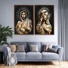 Quadro Grande Decorativo Jesus Nossa Senhora Duplo Canvas 126x93cm