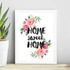 Quadro Home Sweet Home - Aquarela 45x34cm - com vidro