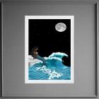 Quadro Iemanjá Sereia Ao Luar 33x24cm - com vidro