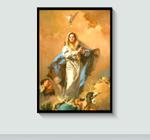 Quadro Imagem da Imaculada Conceição de Maria com Moldura e Acetato Tamanho A3