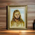 Quadro Imagem Olhar de Cristo te Acompanha 30x40 luxo dourado Olhar de Cristo