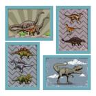 Quadro Infantil Dinossauro Jurassic 22x32cm Mold Azul 4un