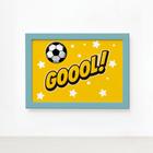 Quadro Infantil Futebol Gol Amarelo 22x32 Moldura ul