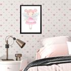 Quadro Infantil Menina Fadinha Princesa 33x24cm - com vidro