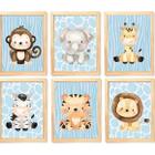 Quadro Infantil Safari 6 un A4 vidro e pendurador