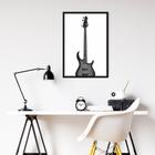 Quadro Instrumento Musical Baixo 60x43 Caixa Preto