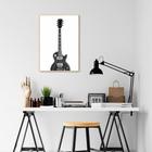 Quadro Instrumento Musical Guitarra 43x30 Filete Marfim