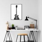 Quadro Instrumento Musical Guitarra 60x43 Filete Marfim