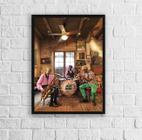 Quadro Jazz Músicos De New Orleans 33x24cm - com vidro