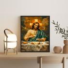 Quadro Jesus Repartindo O Pão 45x34cm - com vidro