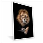 Quadro Leão Soberano Vinil Com Vidro