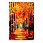 Quadro Leonid Afremov Autumn Red Alley Sala Arte Moderno Kit