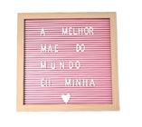 Quadro Letreiro Decorativo Rosa Com Letras E Números Decorar