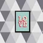 Quadro Love Fundo Verde 33x24cm - com vidro