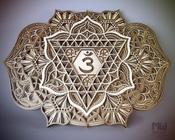 Quadro Mandala Ajna Chakra Terceiro Olho Em Camadas 3d 44 cm