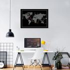 Quadro Mapa Mundi do Investidor 43x30 Filete Branco