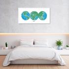 Quadro Mapa Mundi Globos Draw Art 60x30 Caixa Branco