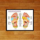 Quadro Mapa Reflexologia Podal 24x18cm - Vidro Branco