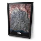 Quadro Mapa Verdansk Call Of Duty Warzone Moldura e Vidro