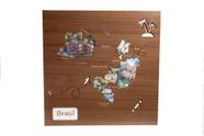 Quadro mapa viajante mdf 6mm marrom