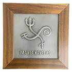Quadro Maria Navalha Madeira Imbuia e Metal 18 x18 cm