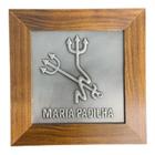 Quadro Maria Padilha Madeira Imbuia E Metal 18 X18 Cm