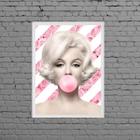 Quadro Marilyn Bubble Gum Floral 24x18cm - com vidro