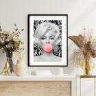 Quadro Marilyn Monroe Bubble Gum Geométrico 60x48cm