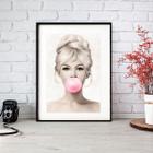 Quadro Marilyn Monroe Pink Bubble Gum 60x48cm