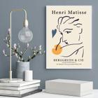 Quadro Matisse Mulher - Mostarda E ul 24X18Cm - Com Vidro