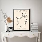 Quadro Matisse Perfil Mulher - Bege 45X34Cm - Com Vidro