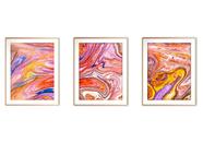 Quadro mdf 80x140 dourado formas abstratas mod 144