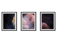 Quadro mdf preto 30x66 universo colorido mod 271