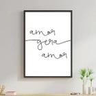 Quadro Minimalista Amor Gera Amor 45X34Cm - Madeira Preta