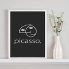 Quadro Minimalista Fundo Preto Picasso 24x18cm - com vidro