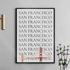 Quadro Minimalista San Francisco - Golden Gate 33x24cm - com vidro