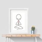 Quadro Minimalista Yoga Bonequinho - 60x48cm