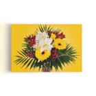 Quadro Mix De Flores Amarelo Decorativo Canvas 60X40Cm