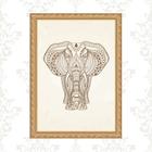 Quadro Moldura Dourada Elefante Indiano 33x24cm