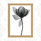 Quadro Moldura Dourada Flor Minimalista 45x34cm