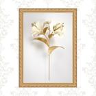 Quadro Moldura Dourada Flor Ouro 33x24cm