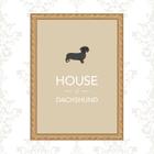 Quadro Moldura Dourada House Of Dachshund 24x18cm