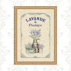 Quadro Moldura Dourada Lavanda Provençal 45x34cm