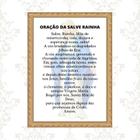 Quadro Moldura Dourada Oração Salve Rainha 33x24cm