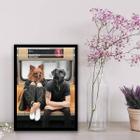 Quadro Montagem Cães Pessoas Metrô 45x34cm