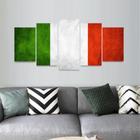 Quadro Mosaico Bandeira Itália Vintage 130x63 5 Peças