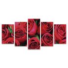 Quadro Mosaico Decorativ Rosa Vermelha Conjunto Floral Flor