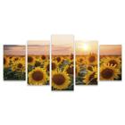 Quadro Mosaico Decorativo Campo De Girassóis Amarelo Floral Flor